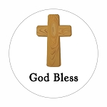 Easter Cross God Bless Christian Round Dot Stickers Set
